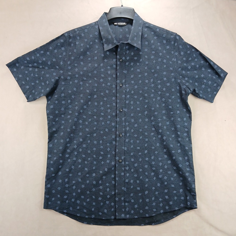 Travis Mathew Large Mens Shirt Button Up Short Sleeve 23x29 FLAW